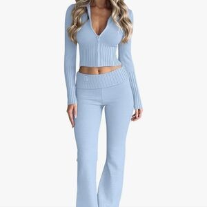 Y2K 2 Piece Tracksuit In Baby Blue Like New